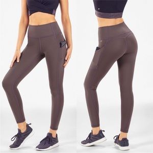 Fabletics High-Waisted 7/8 Leggings Dusty Purple Pocket Yoga Leggings Sporty